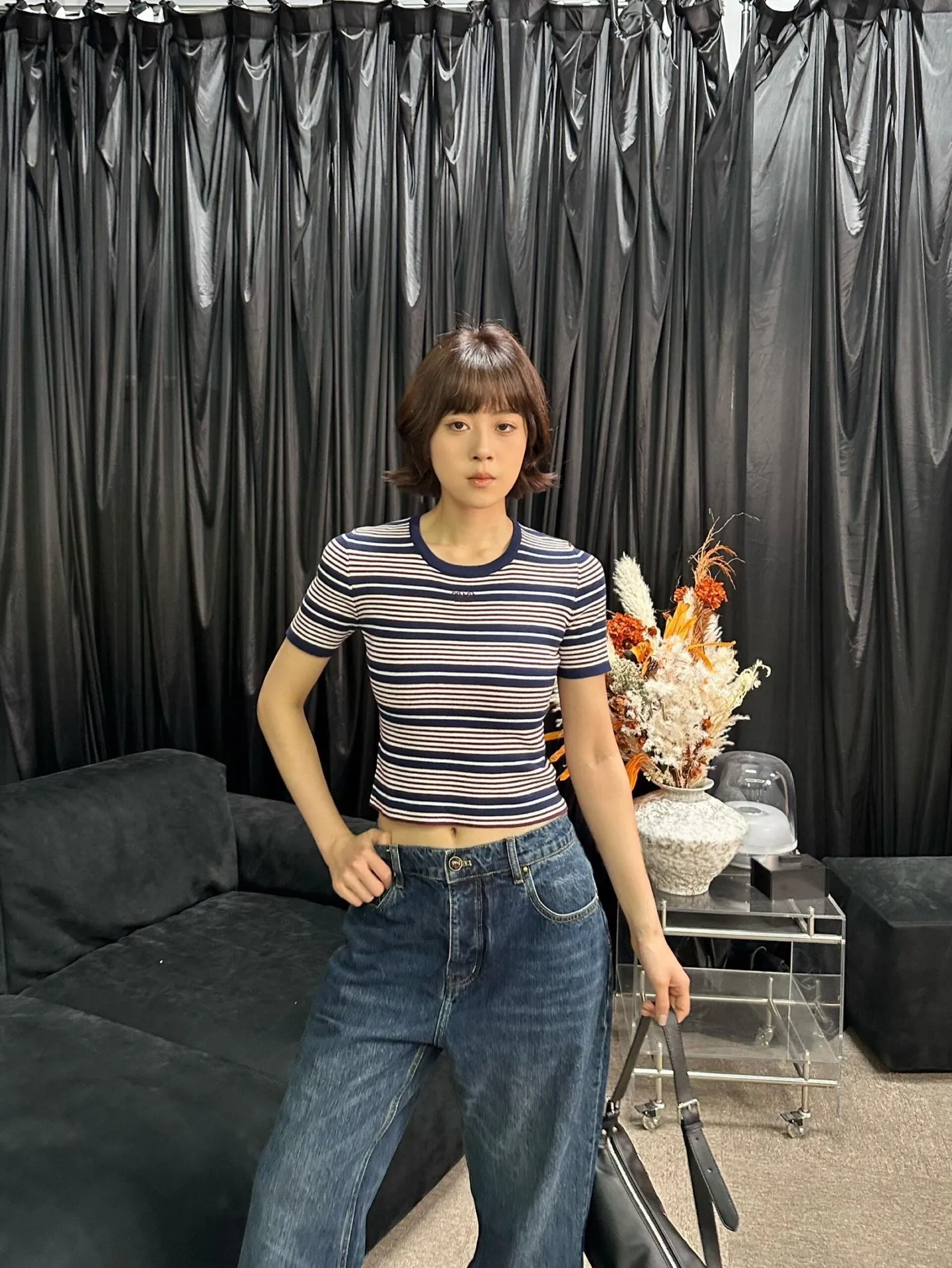 Louis Vuitton/Louis Vuitton back pocket leather jeans